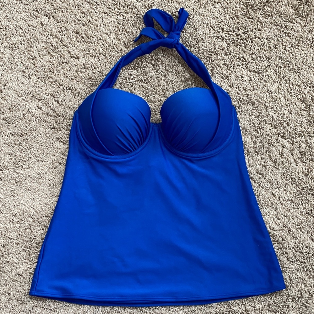 Old Navy Royal Blue Halter Tankini Swim Top